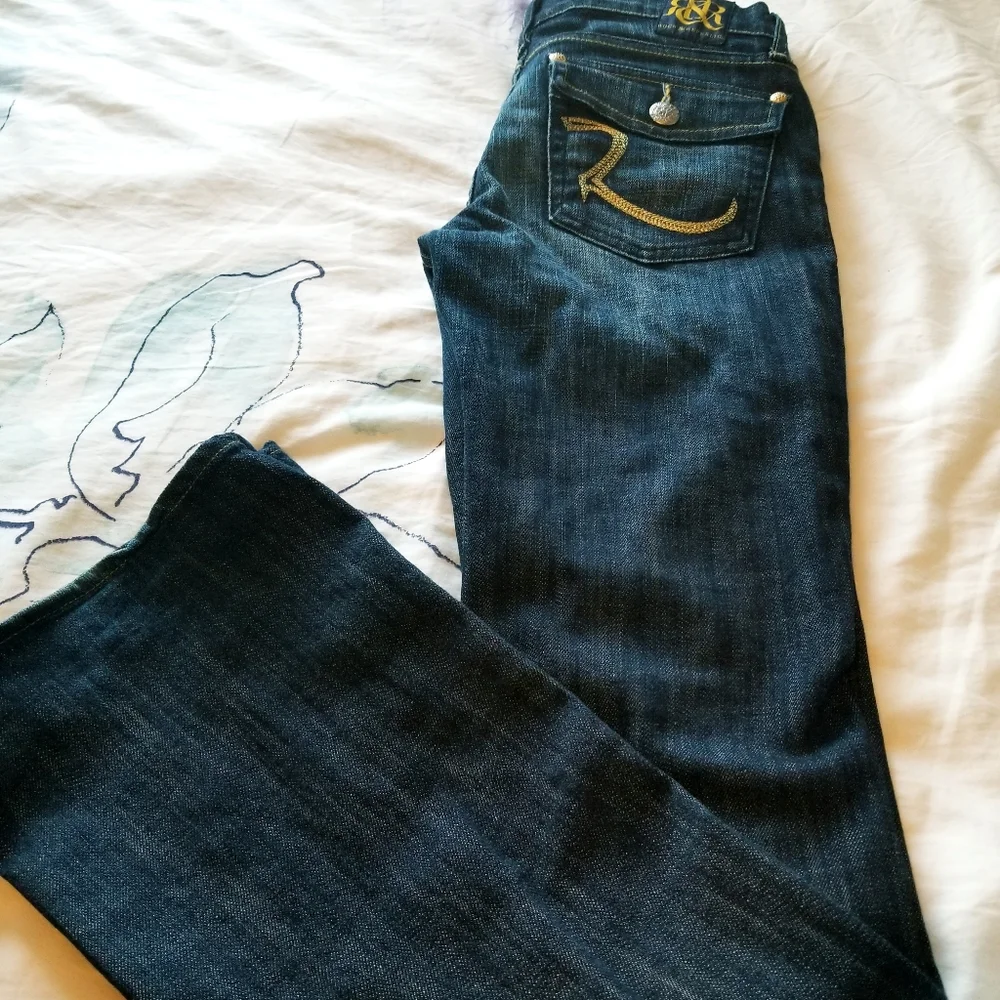 Rock & Republic Dark Blue Flare Jeans - Picture 3 of 11